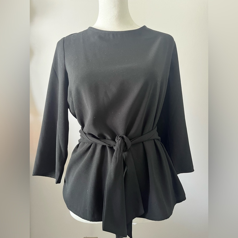 Talbots Black Petite Blouse